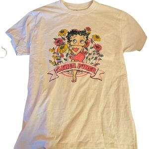 Betty Boop Pink "Flower Power" Graphic Tee M